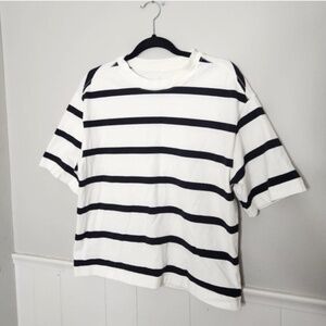 Everlane Black & White Stripe Slouchy Oversized T Shirt Women’s Tee Shirt Size S